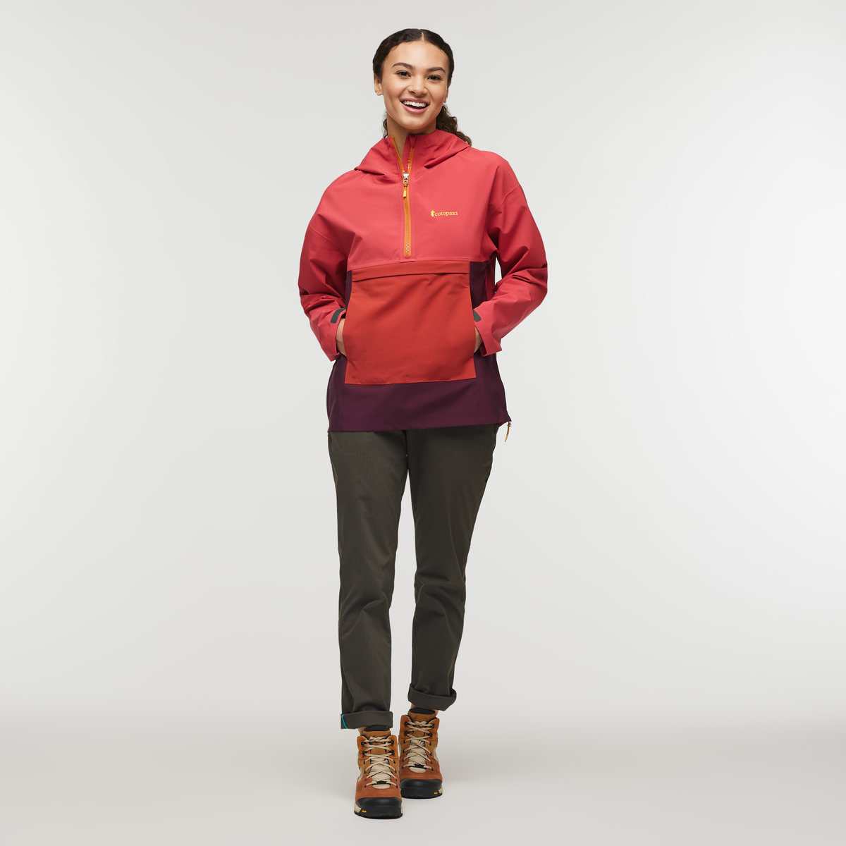 Cielo Rain Anorak - Women's, Strawberry/Wine, Model London