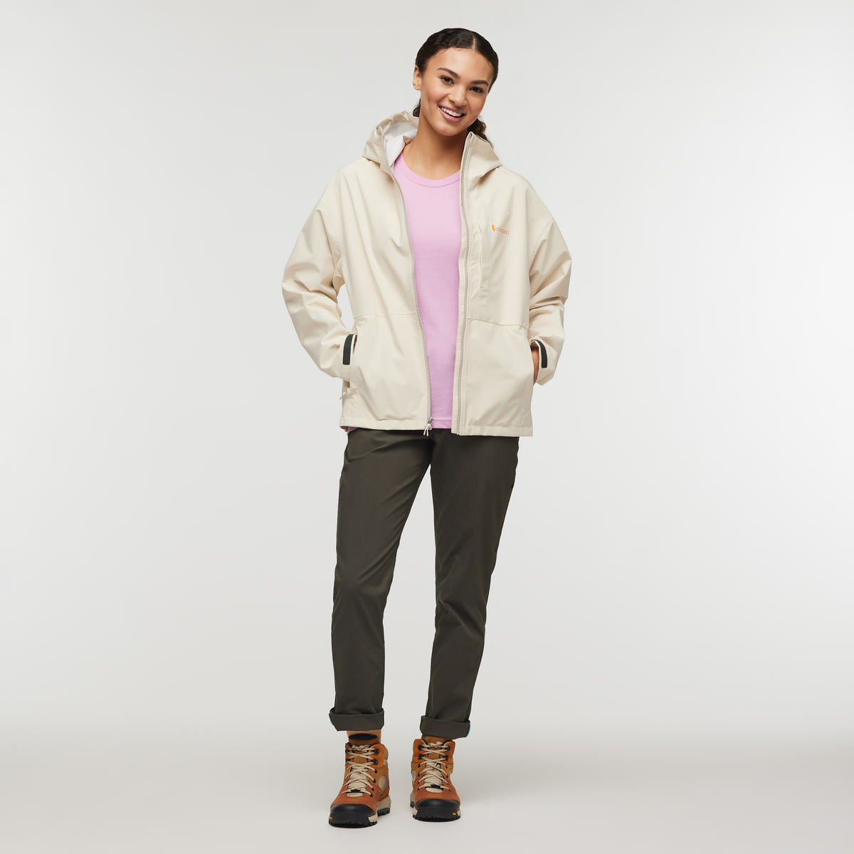 Cielo Rain Jacket - Women's, Cotopaxi Cream, Model London