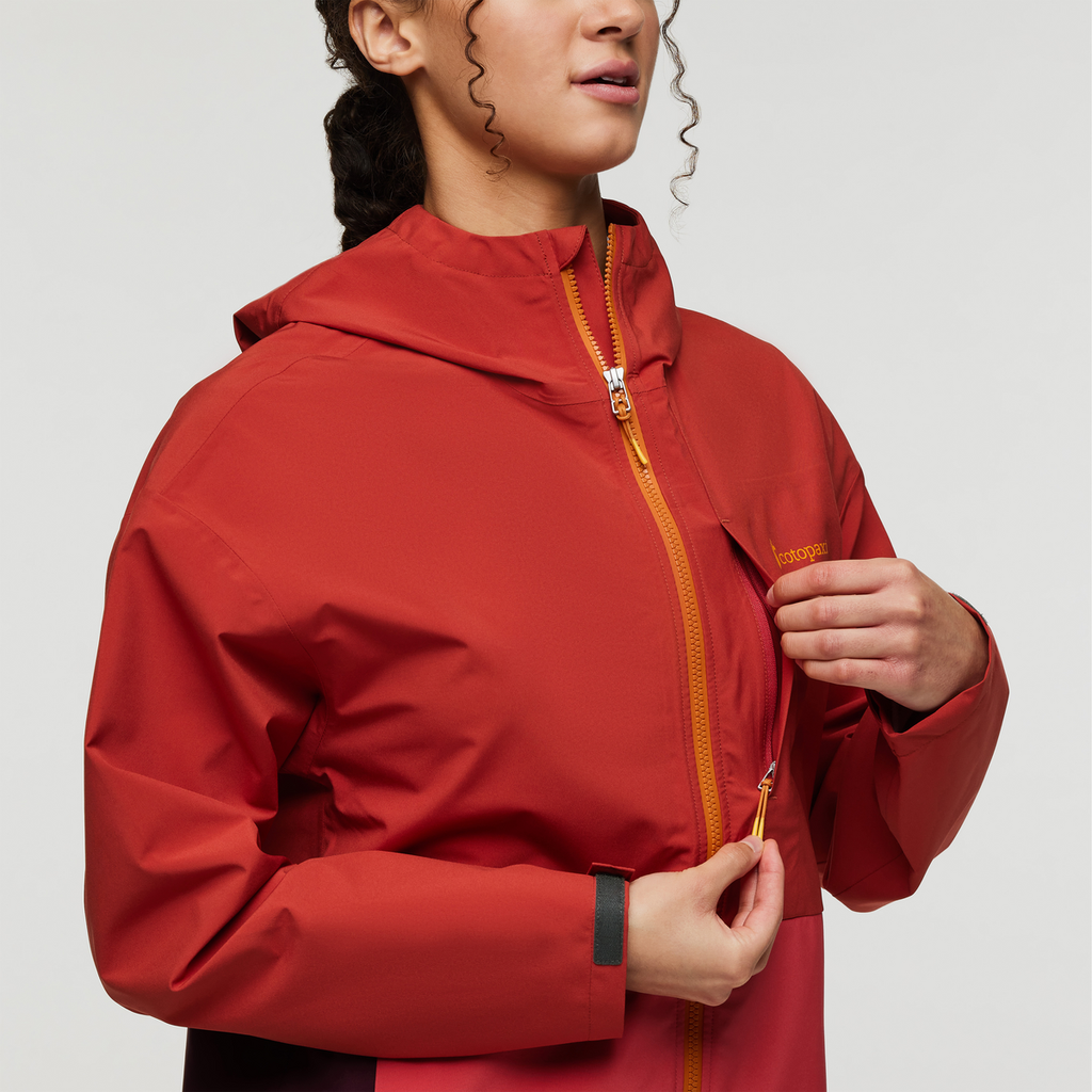 Cielo Rain Jacket - Women's, Magma/Strawberry, Model London
