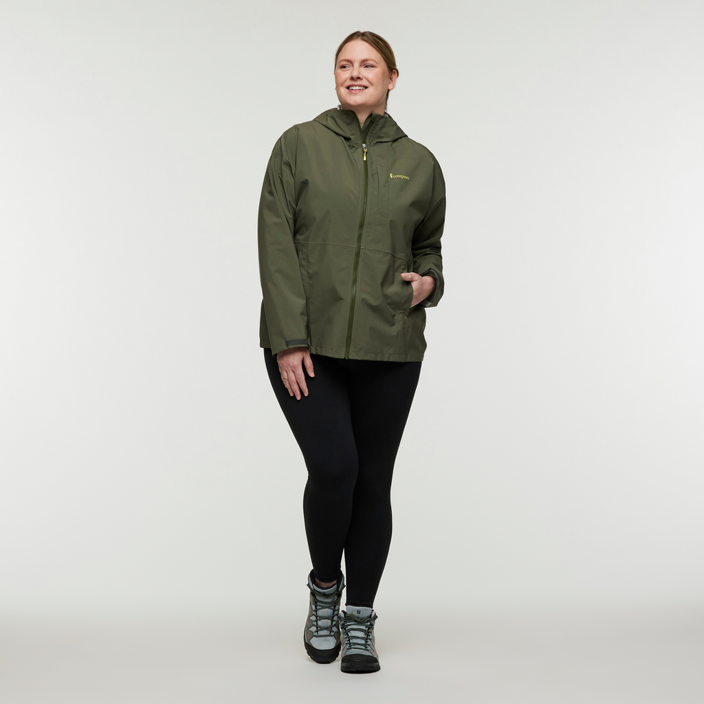 Cielo Rain Jacket - Women's, Fatigue, Model Jennifer, shoppable