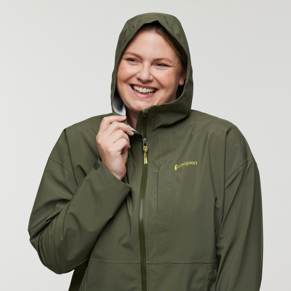 Cielo Rain Jacket - Women's, Fatigue, Model Jennifer