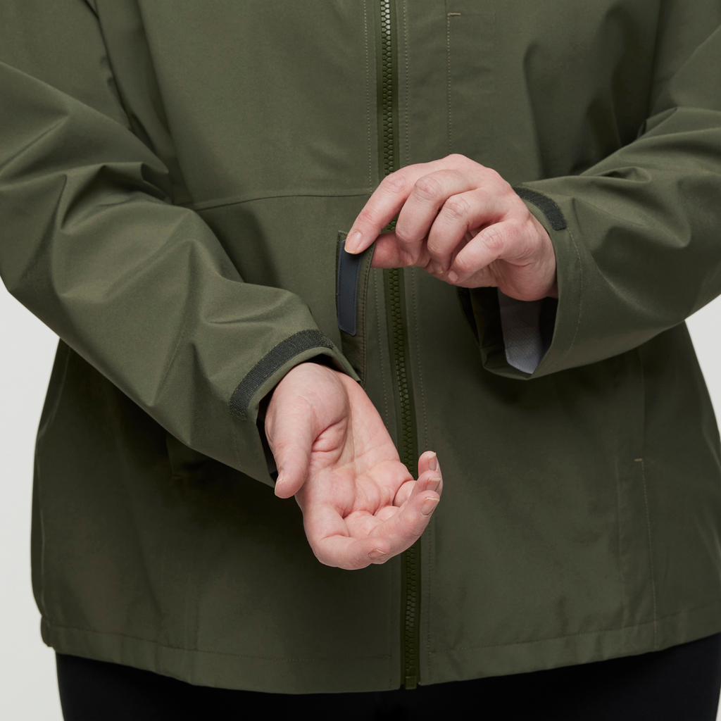 Cielo Rain Jacket - Women's, Fatigue, Model Jennifer