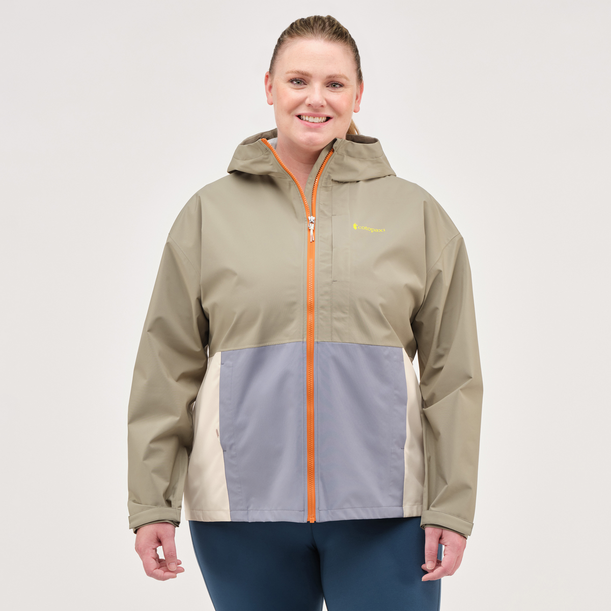 Cielo Rain Jacket - Women's, Stone/Tempest, Model Jennifer