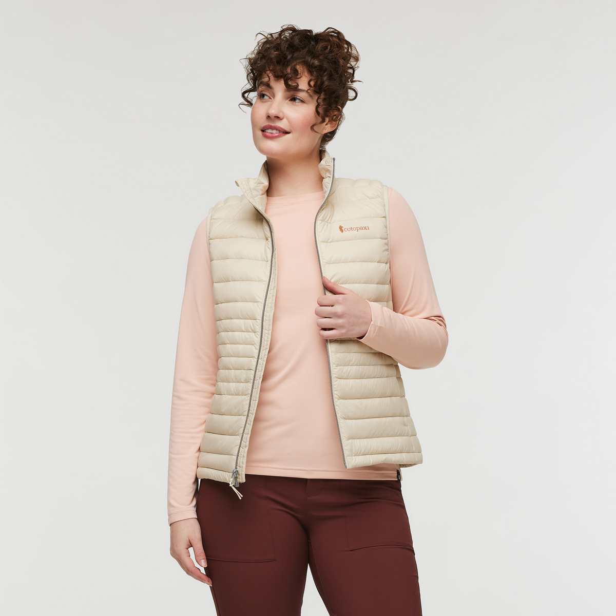 Fuego Down Vest - Women's, Cream, Model Courtney