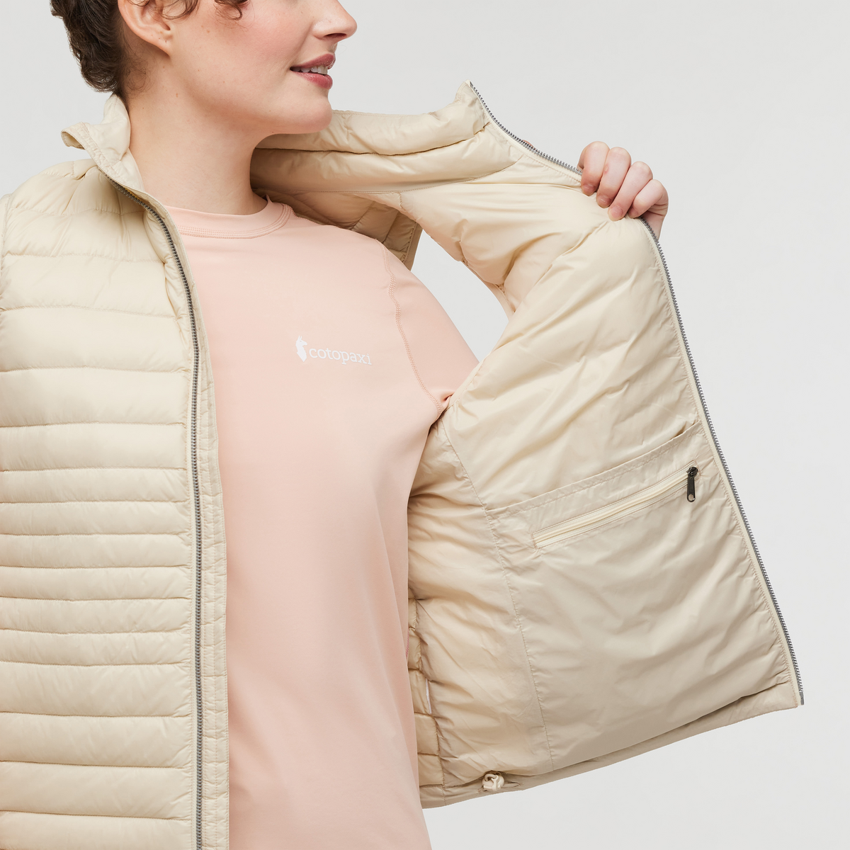 Fuego Down Vest - Women's, Cotopaxi Cream, Model Courtney