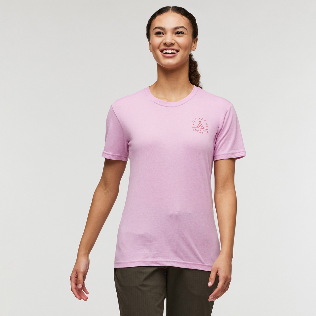 Llama Map T-Shirt - Women's, Orchid Bloom, Model London