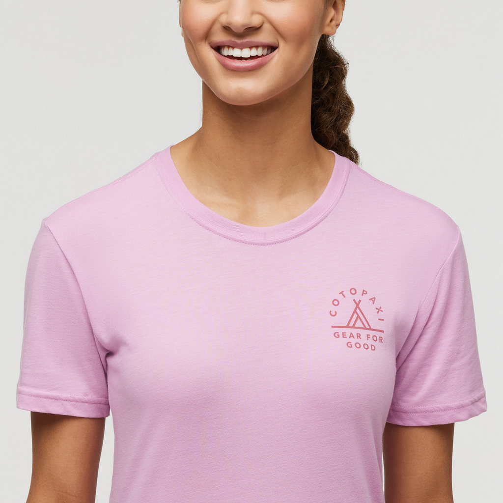 Llama Map T-Shirt - Women's, Orchid Bloom, Model London