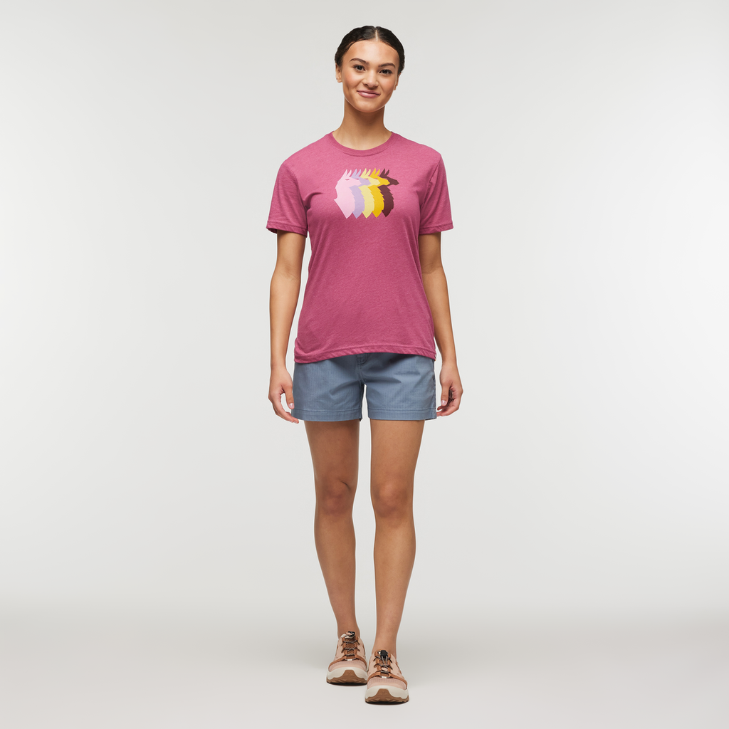 Llama Sequence T-Shirt - Women's, Sangria, Model London