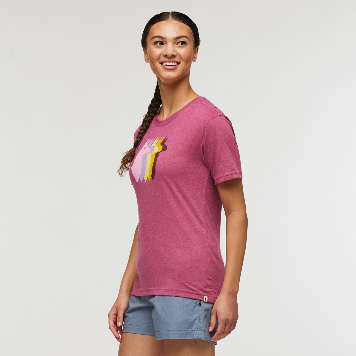 Llama Sequence T-Shirt - Women's, Sangria, Model London