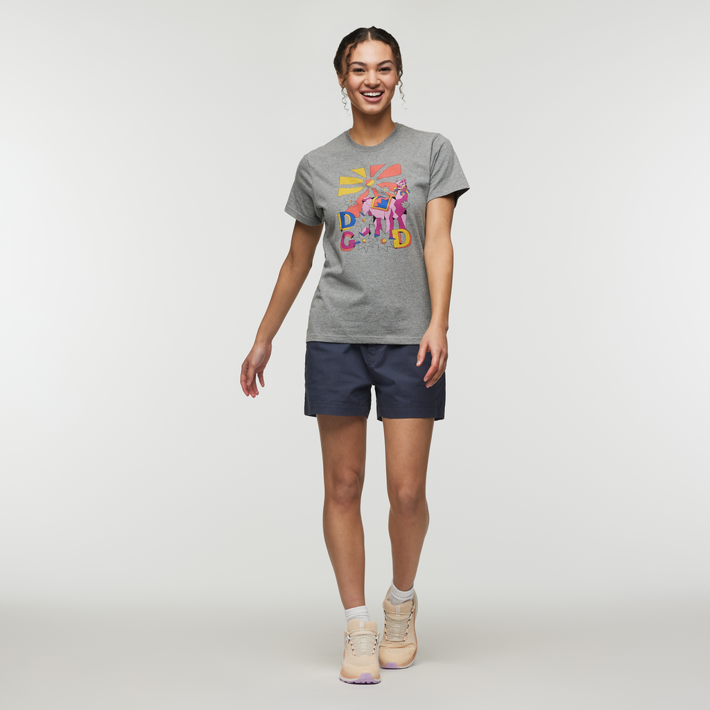 Pompones Do Good T-Shirt - Women's, Heather Grey, Model London
