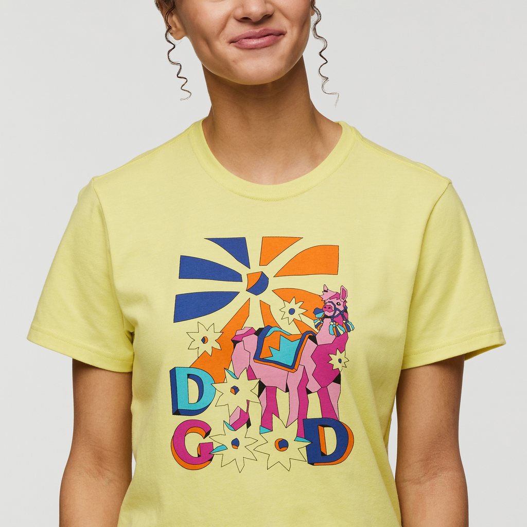 Pompones Do Good T-Shirt - Women's, Lemonade, Model London