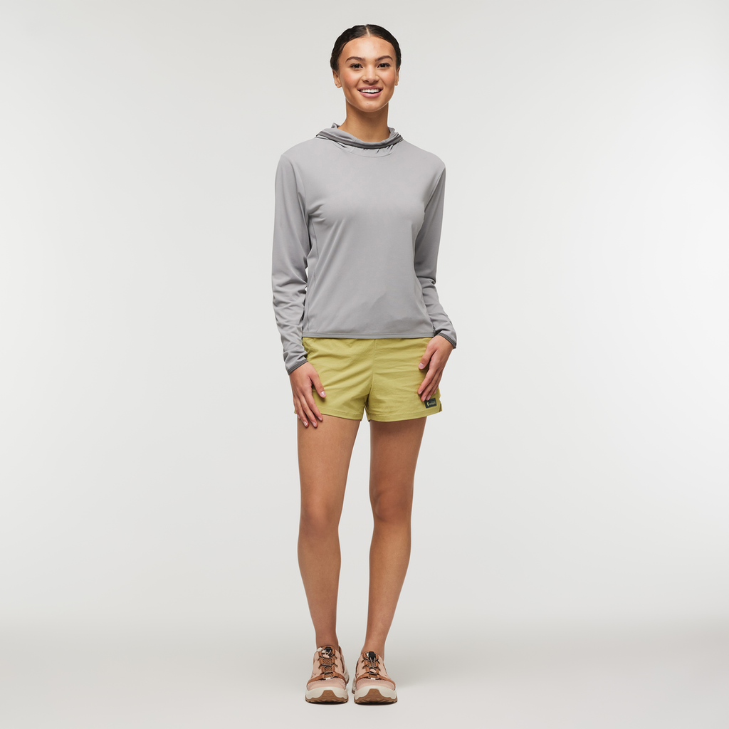 Sombra Sun Hoodie - Women's, Smoke, Model London, shoppable