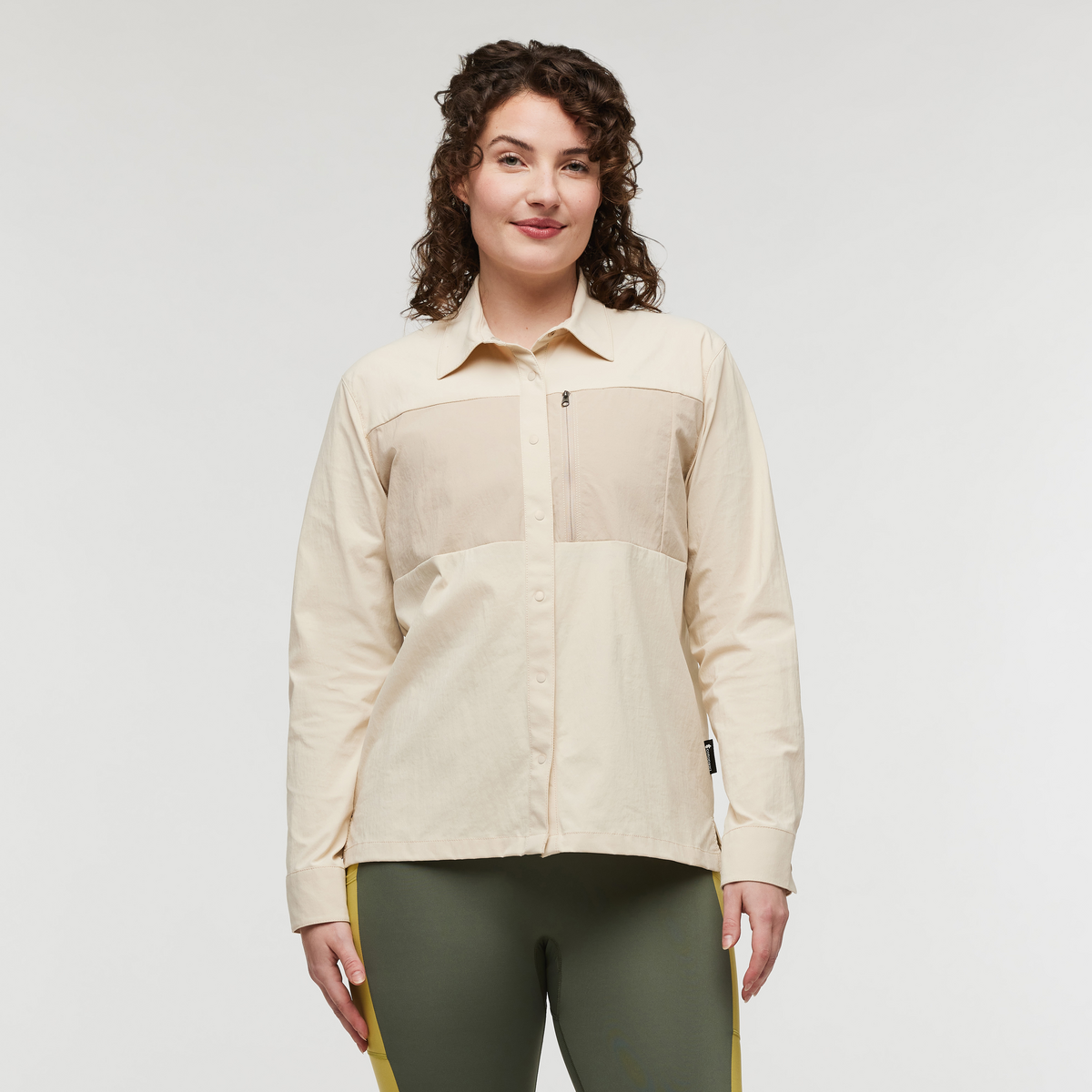 Sumaco Long-Sleeve Shirt - Women's, Cream/Oatmeal, Model Courtney