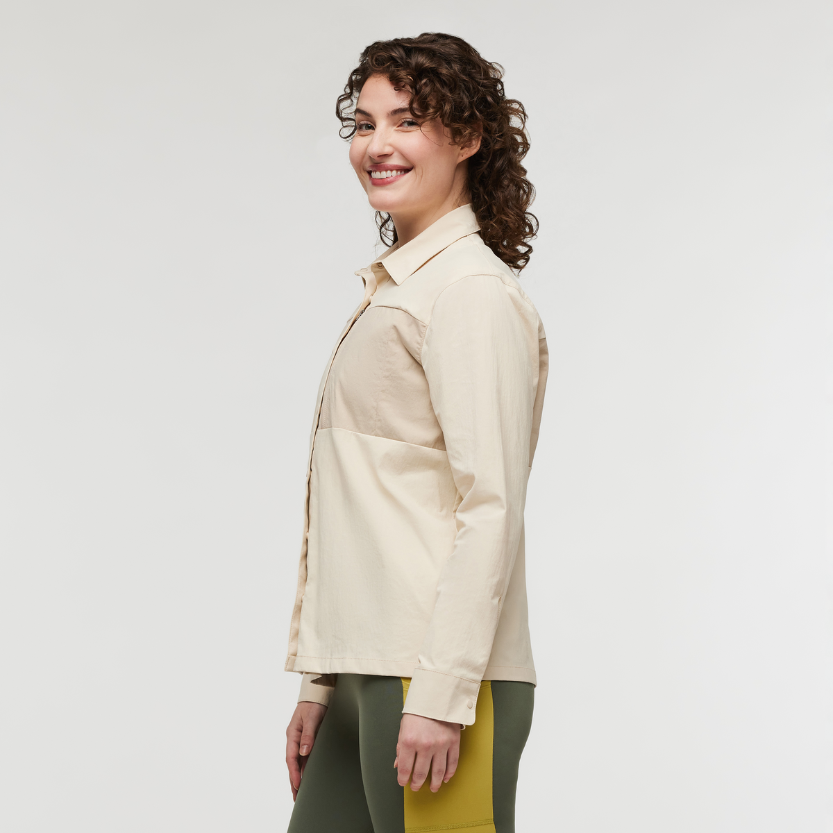 Sumaco Long-Sleeve Shirt - Women's, Cream/Oatmeal, Model Courtney