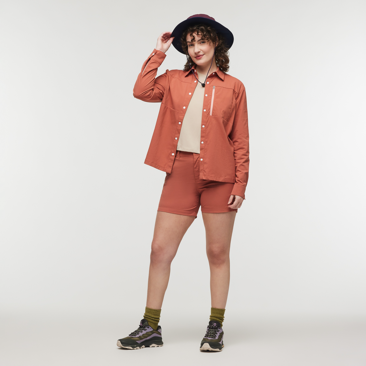 Sumaco Long-Sleeve Shirt - Women's, Faded Brick, Model Courtney