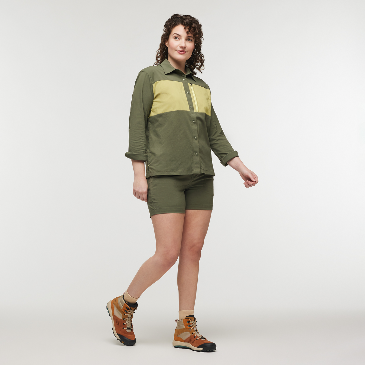 Sumaco Long-Sleeve Shirt - Women's, Fatigue/Lemongrass, Model Courtney