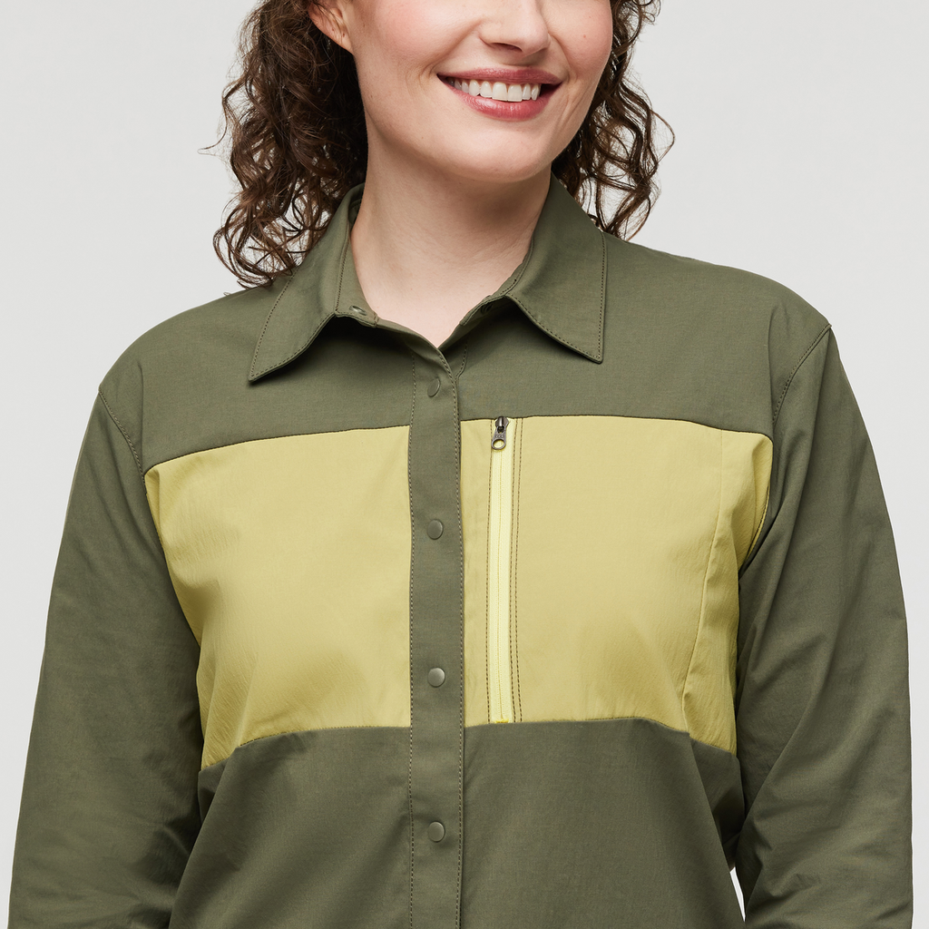 Sumaco Long-Sleeve Shirt - Women's, Fatigue/Lemongrass, Model Courtney