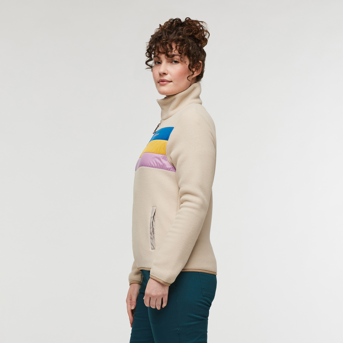 Teca Fleece Full-Zip Jacket - Women's, Frosting, Model Courtney