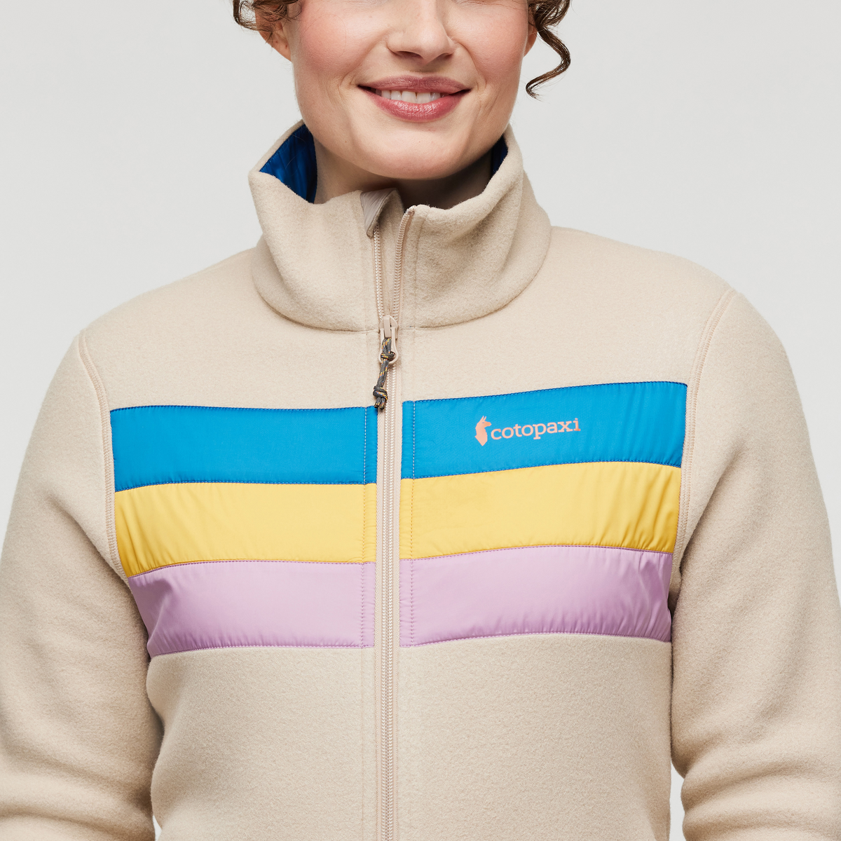 Teca Fleece Full-Zip Jacket - Women's, Frosting, Model Courtney
