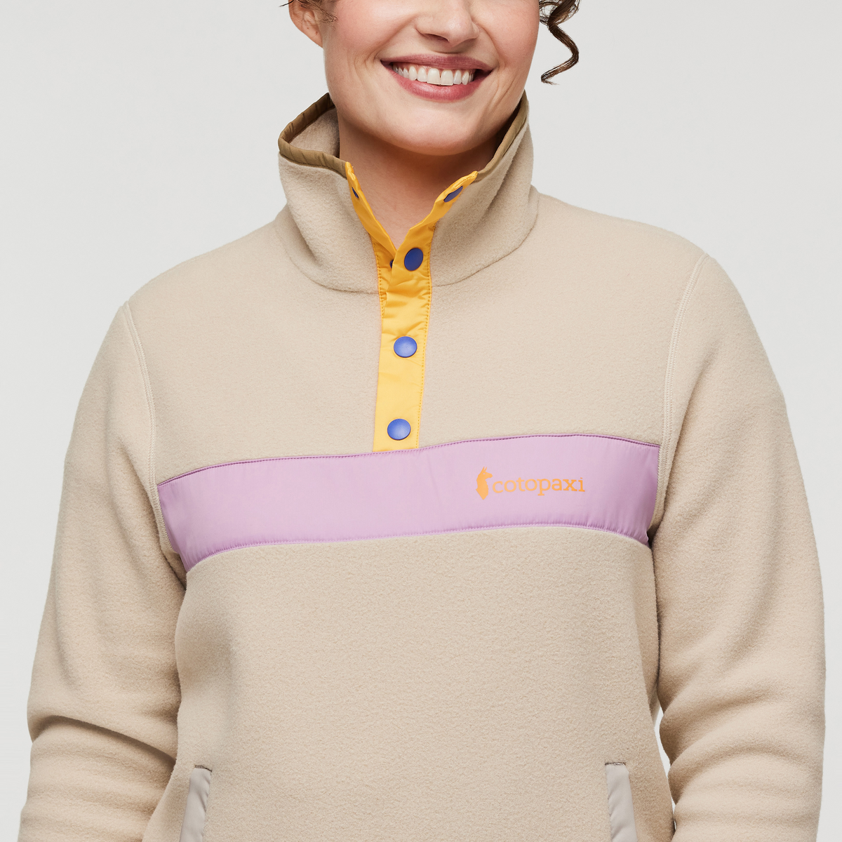 Teca Fleece Pullover - Women's, Sugar Cookie, Model Courtney
