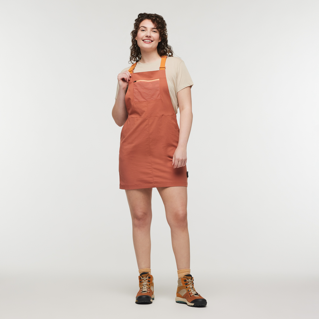Tolima Overall Dress - Women's, Faded Brick, Model Courtney