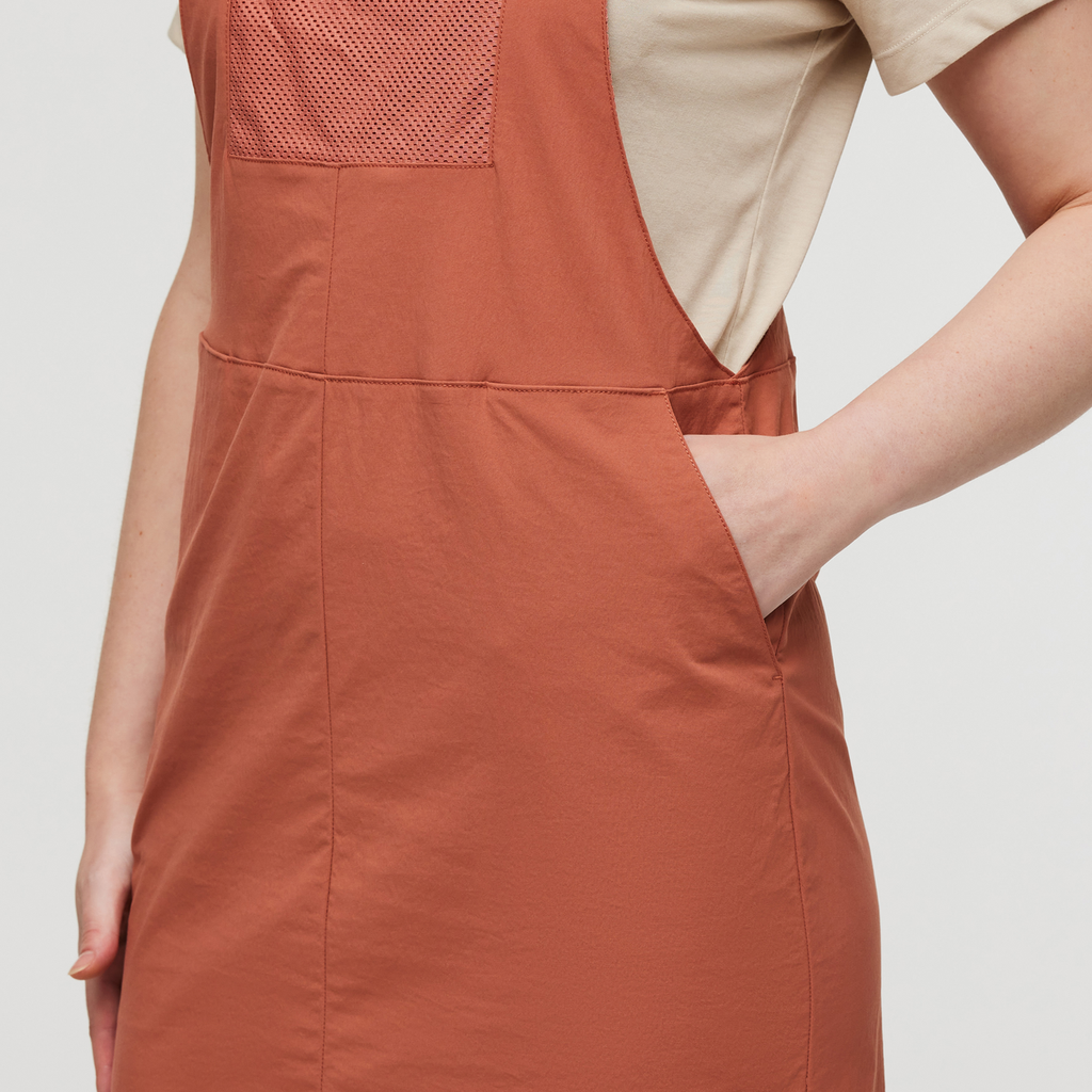 Tolima Overall Dress - Women's, Faded Brick, Model Courtney