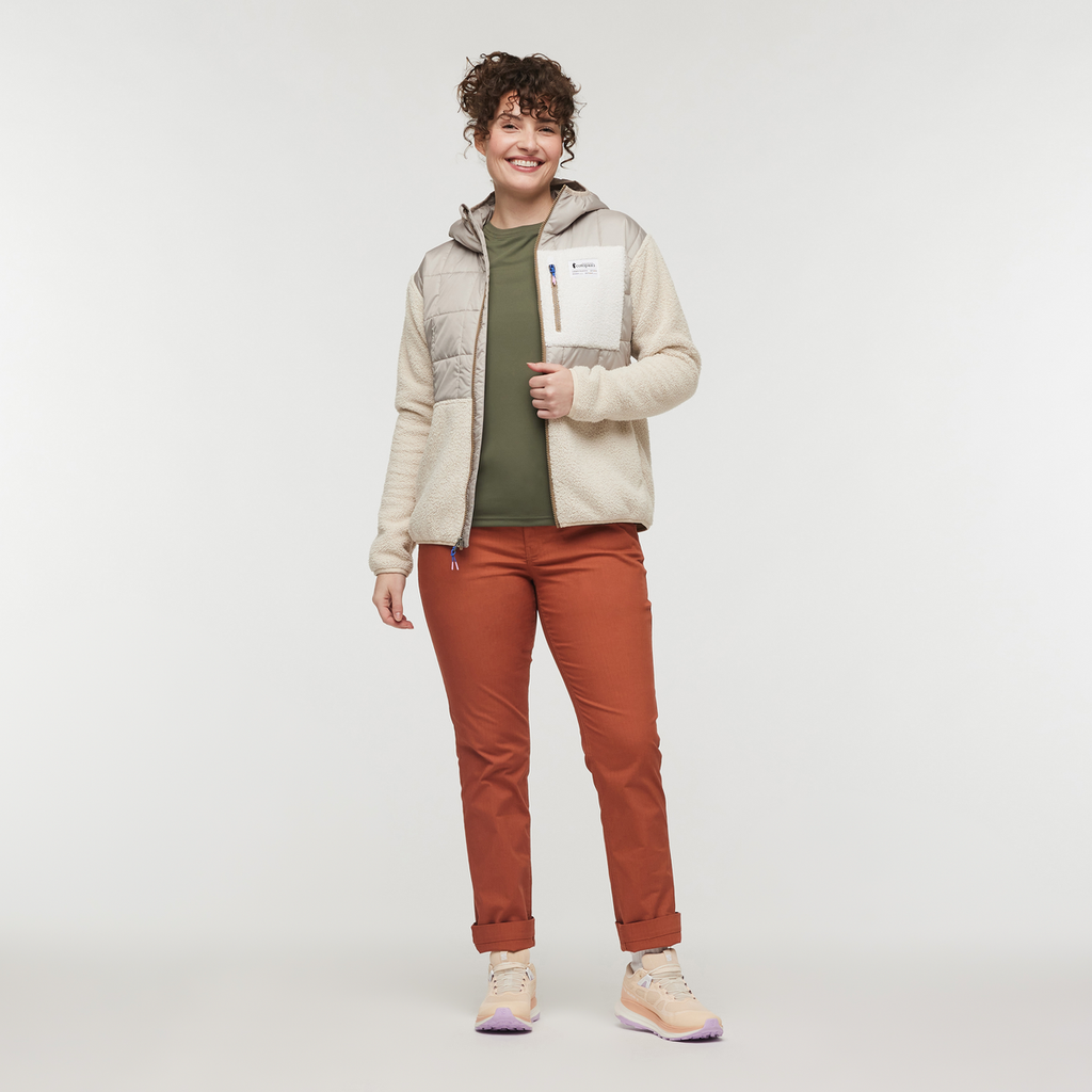 Trico Hybrid Hooded Jacket - Women's, Oatmeal/Cream, Model Courtney