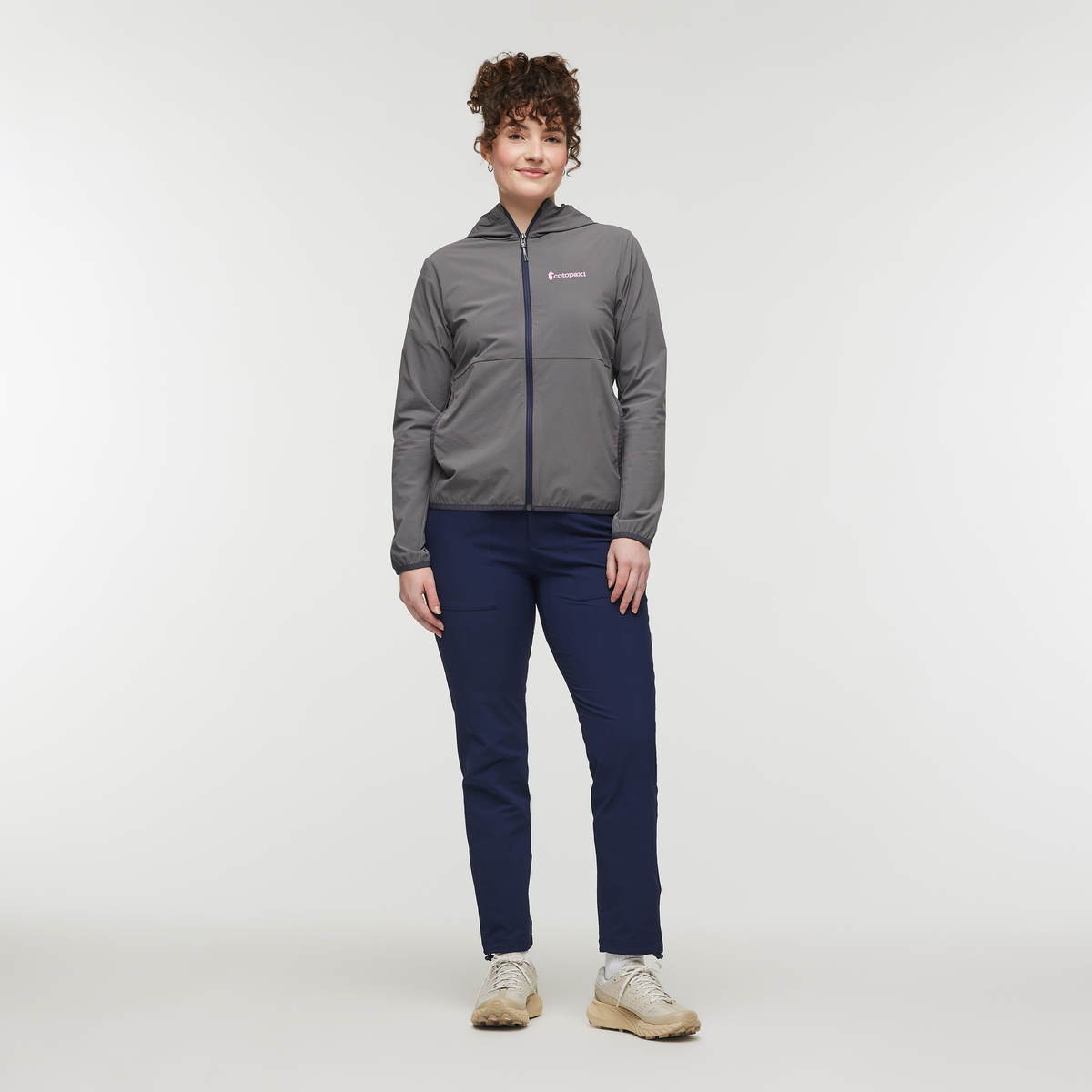 Vuelta Performance Windbreaker Jacket - Women's, Cinder, Model Courtney