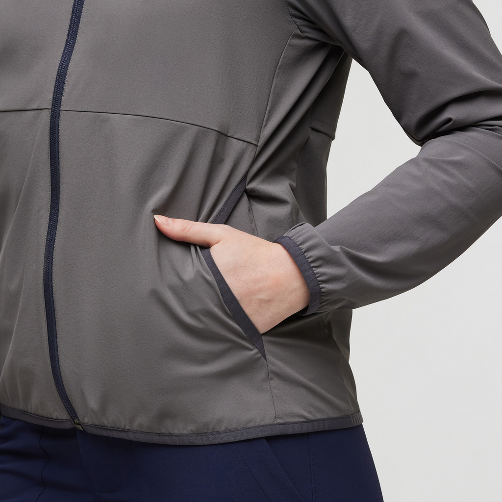 Vuelta Performance Windbreaker Jacket - Women's, Cinder, Model Courtney