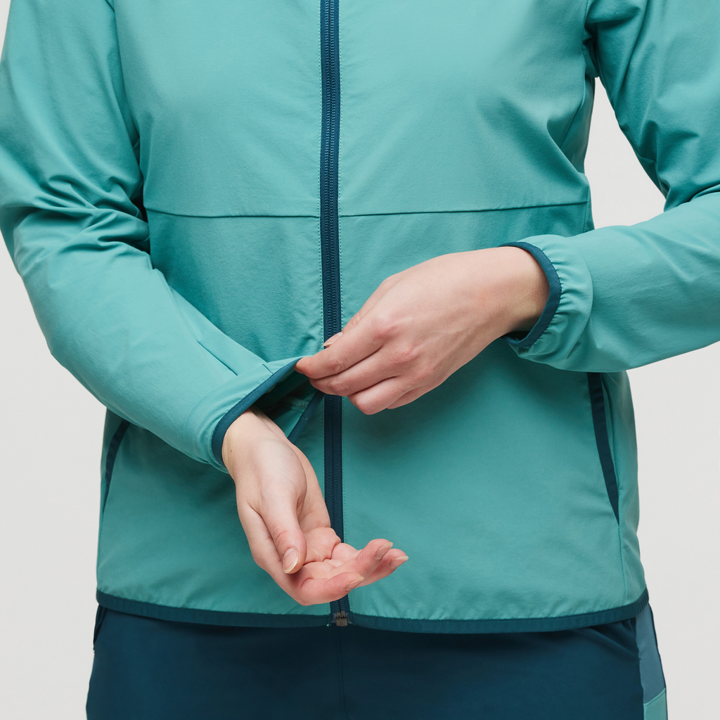Vuelta Performance Windbreaker Jacket - Women's, Coastal, Model Courtney