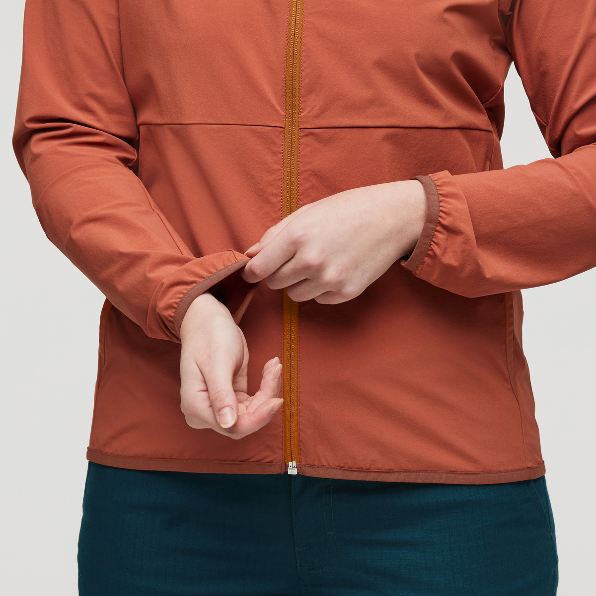 Vuelta Performance Windbreaker Jacket - Women's, Faded Brick, Model Courtney