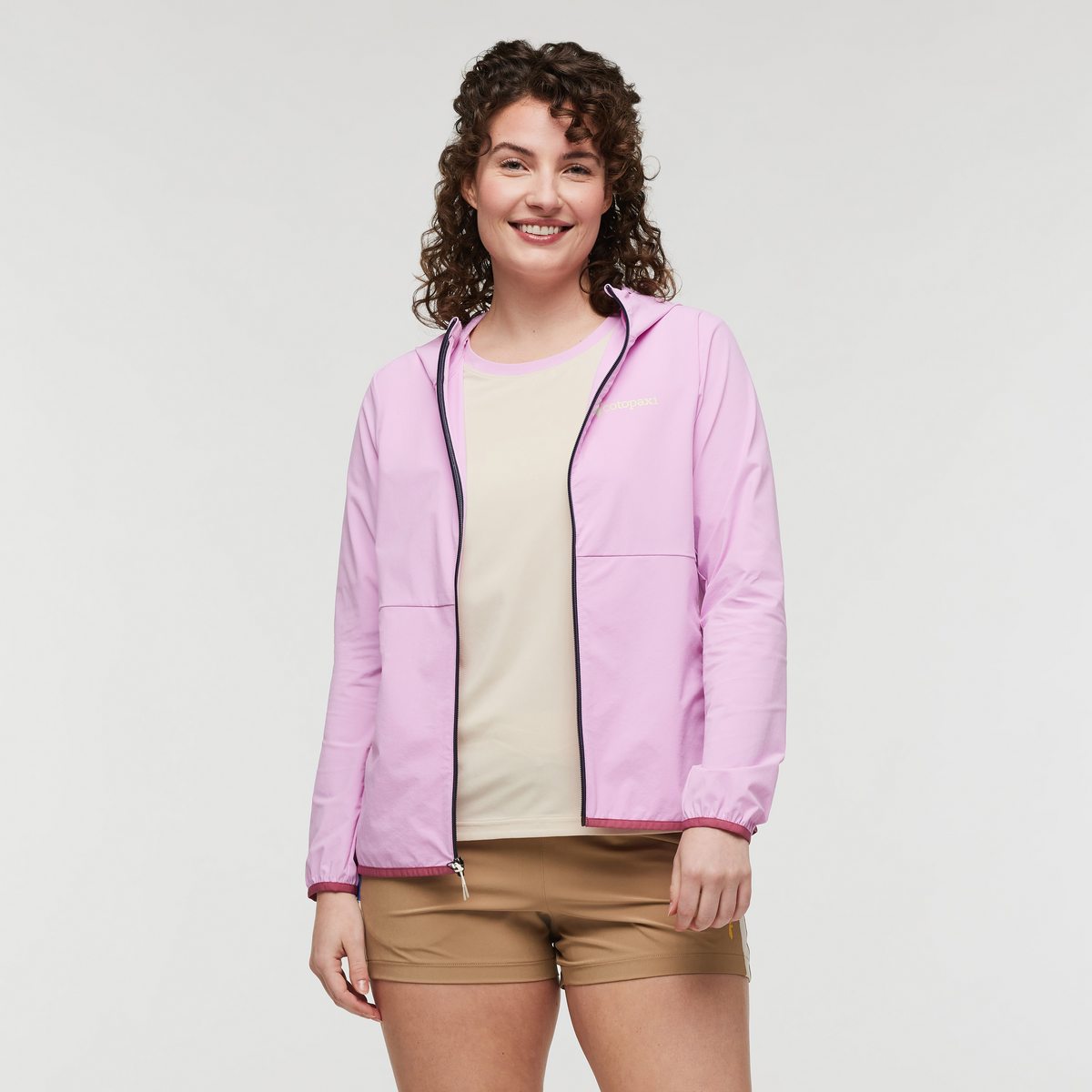 Vuelta Performance Windbreaker Jacket - Women's, Orchid Bloom, Model Courtney