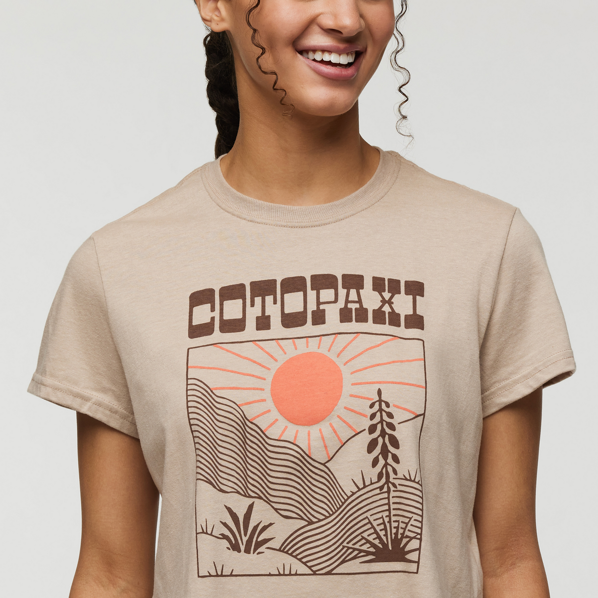Western Hills Crop T-Shirt - Women's, Oatmeal, Model London
