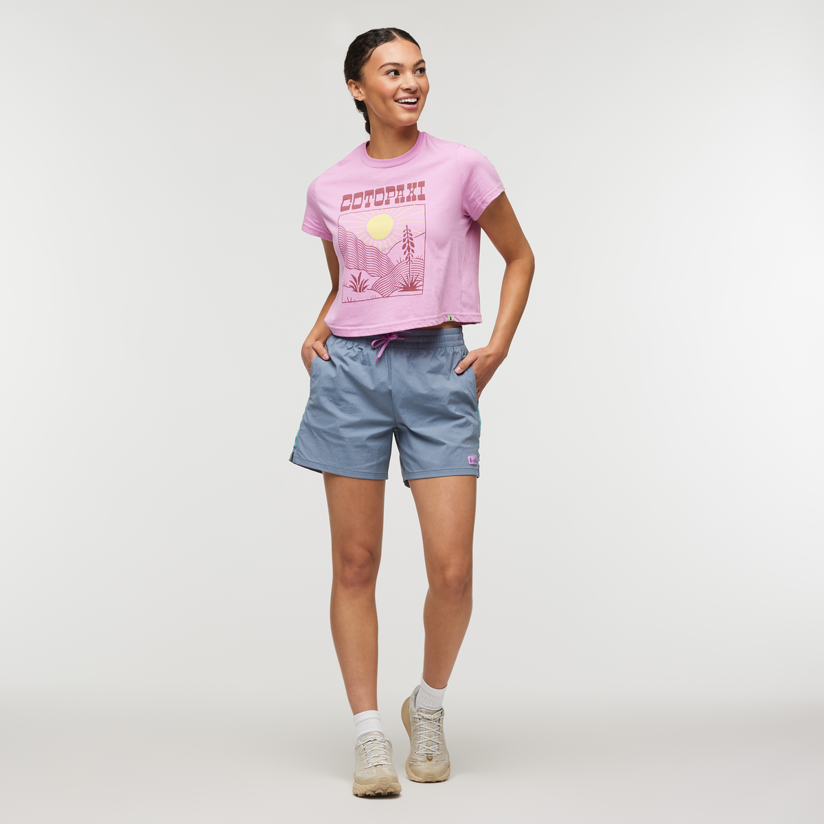 Western Hills Crop T-Shirt - Women's, Orchid Bloom, Model London