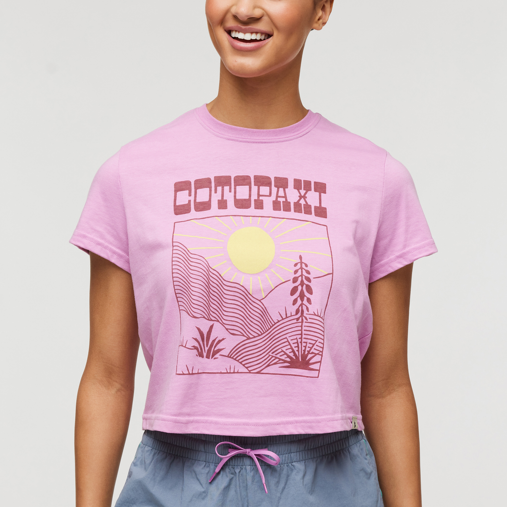 Western Hills Crop T-Shirt - Women's, Orchid Bloom, Model London