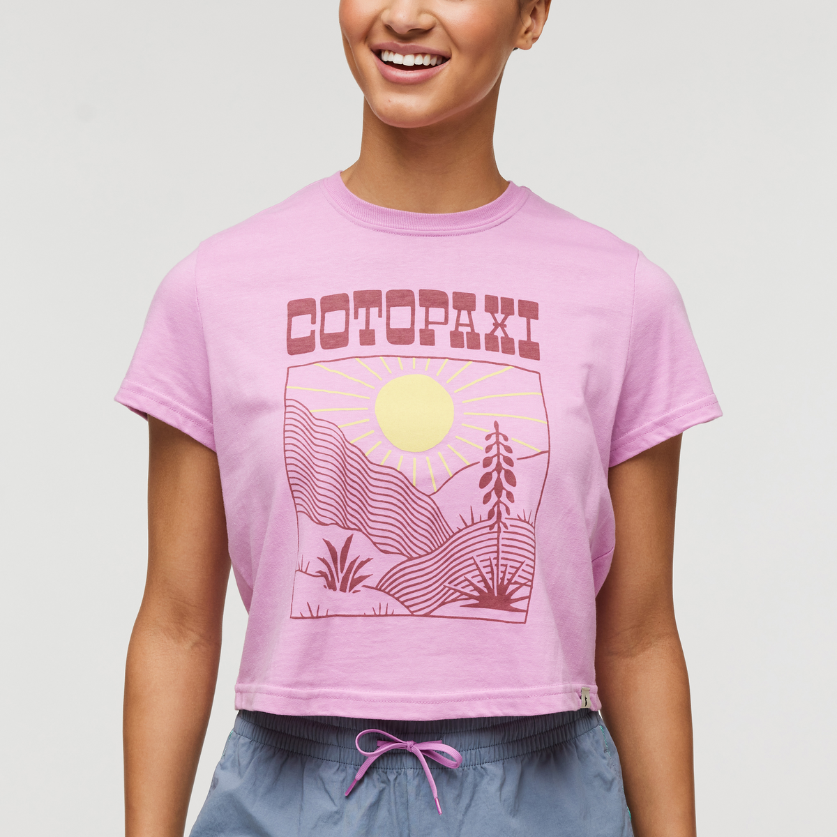 Western Hills Crop T-Shirt - Women's, Orchid Bloom, Model London
