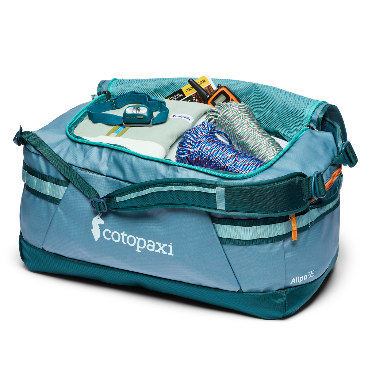 Allpa Getaway 55L Duffel, Blue Spruce/Abyss