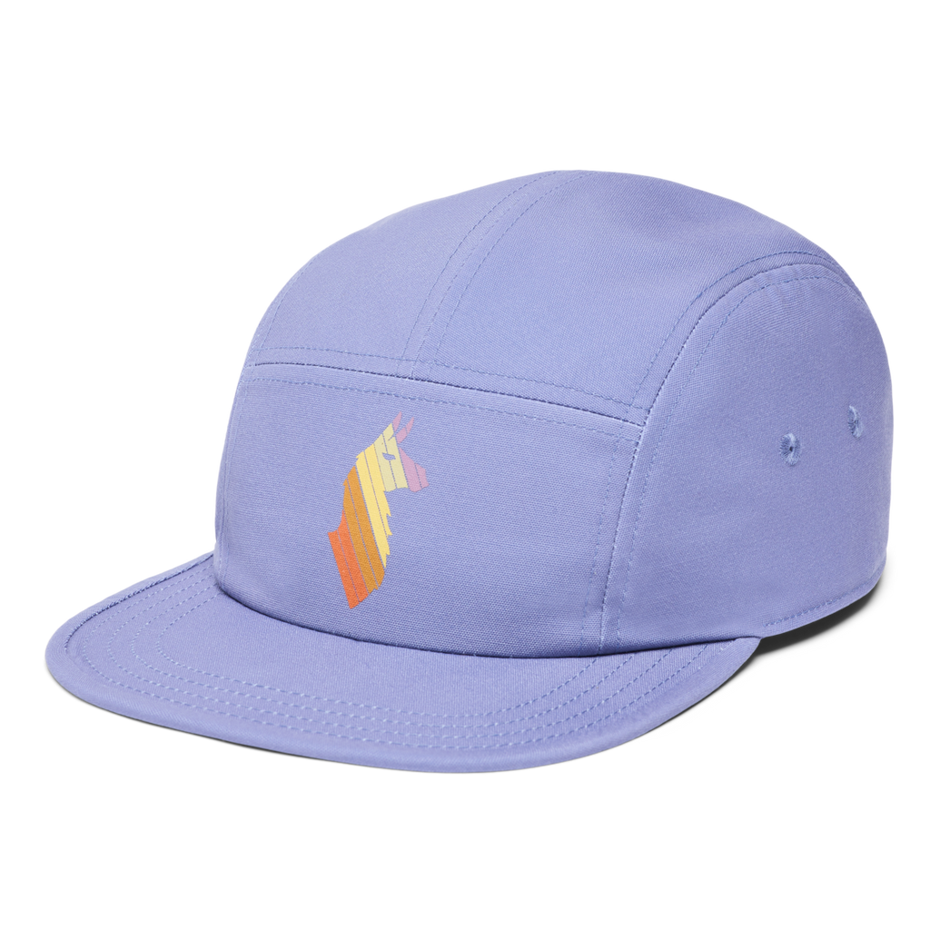 Llama Stripes 5-Panel Hat, Blue Smoke