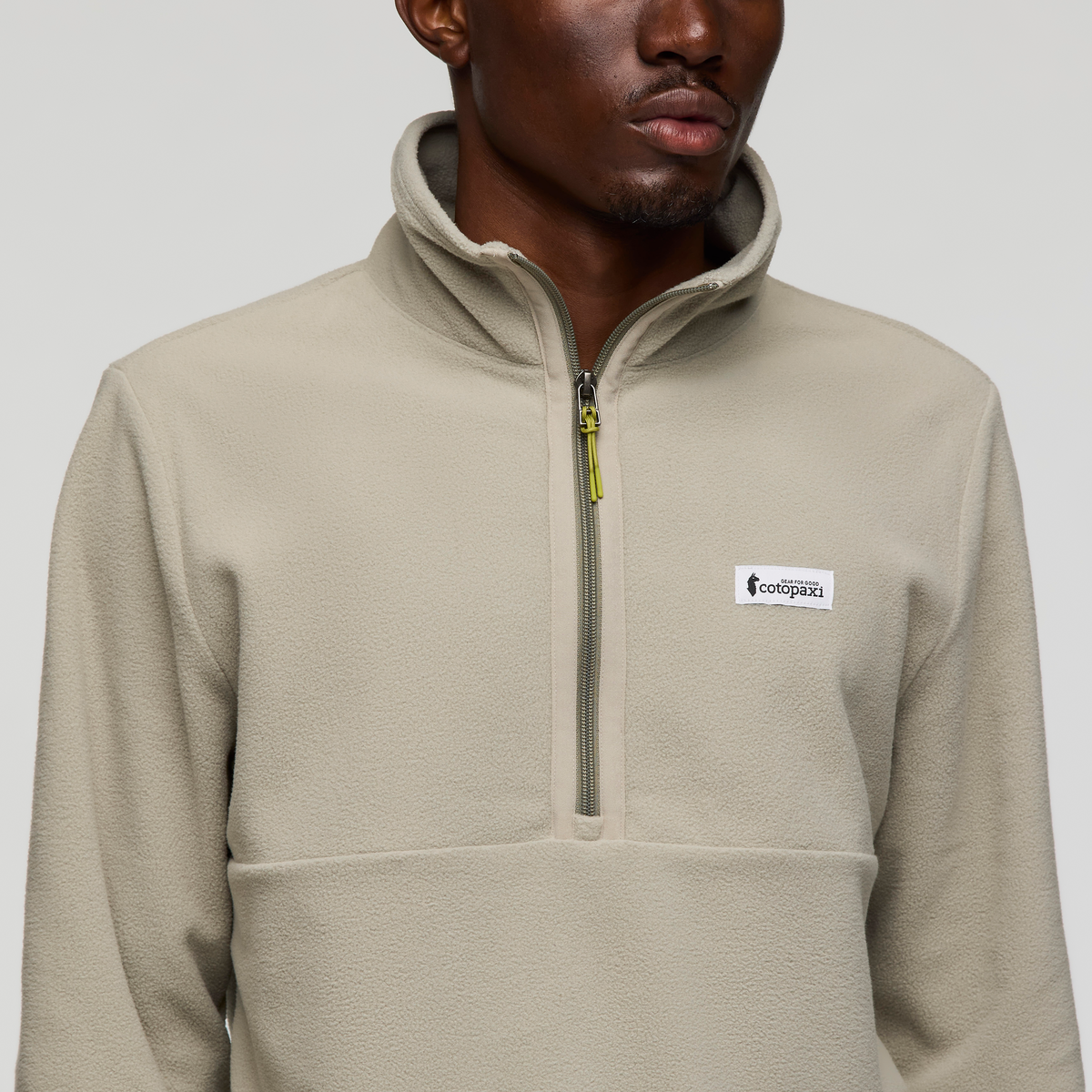 Amado Fleece Pullover - Men's, Pebble, Model Nicolas