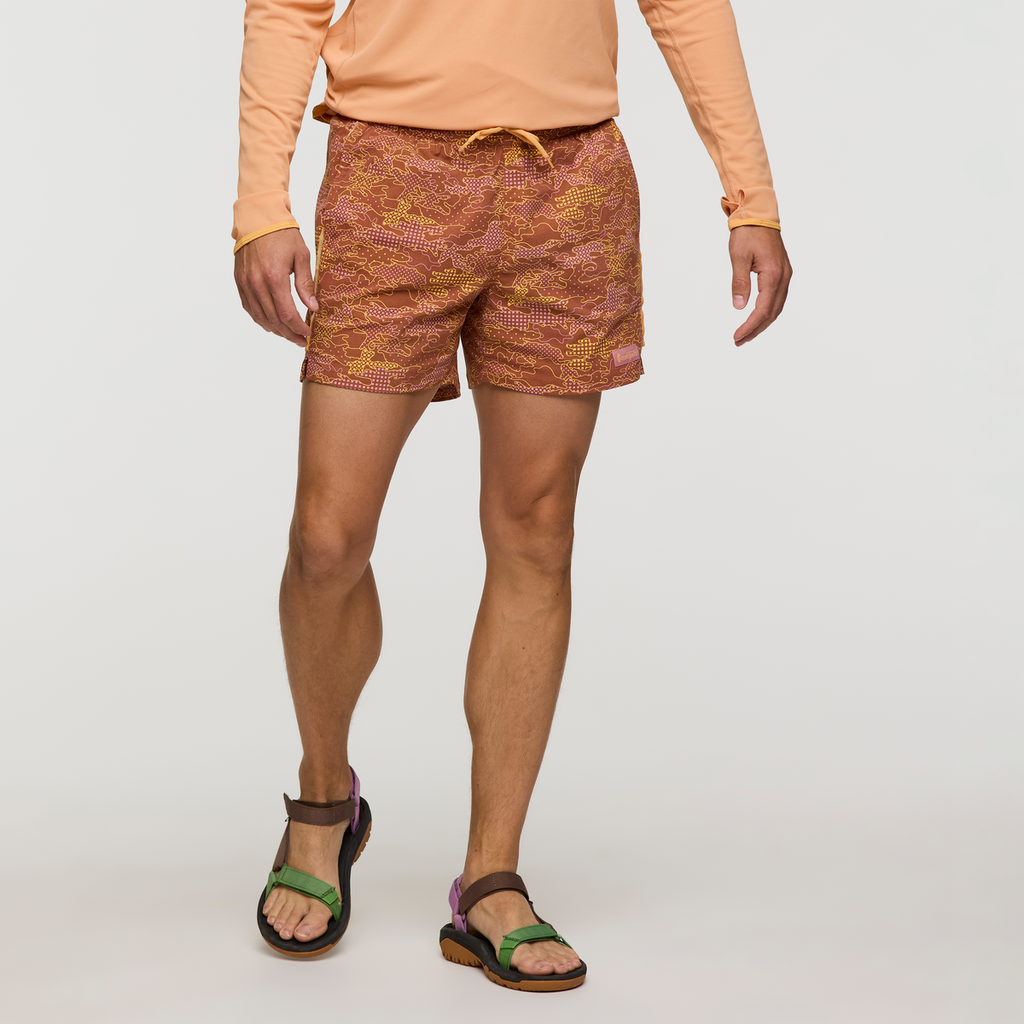 Brinco 5 Inch Short - Print - Men's, Scenic Route Faded Brick, Model Jackson