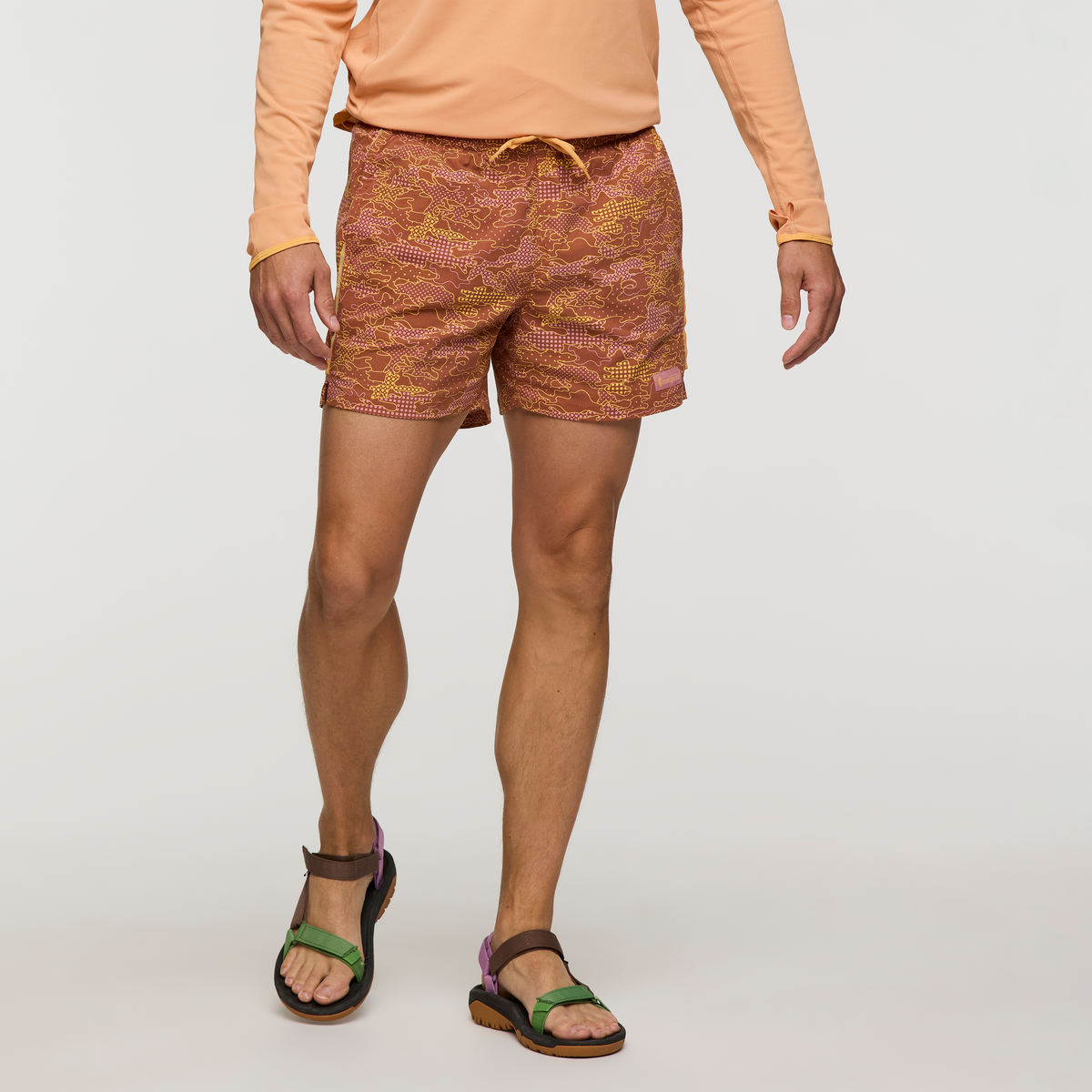 Brinco 5 Inch Short - Print - Men's, Scenic Route Faded Brick, Model Jackson