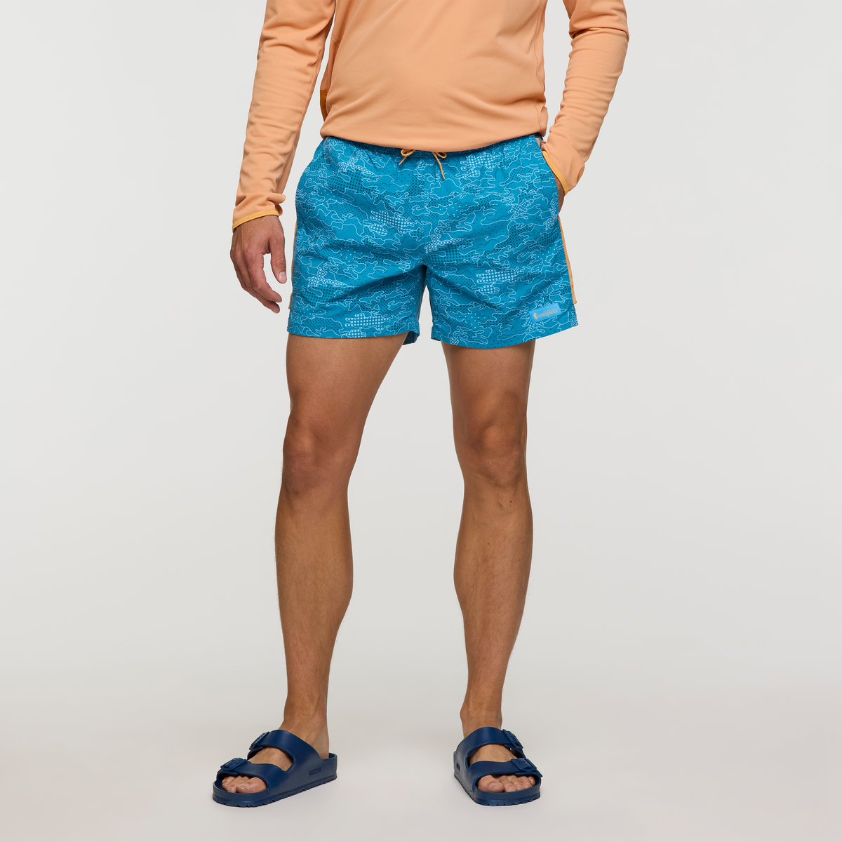 Brinco 5 Inch Short - Print - Men's, Scenic Route Lake, Model Jackson