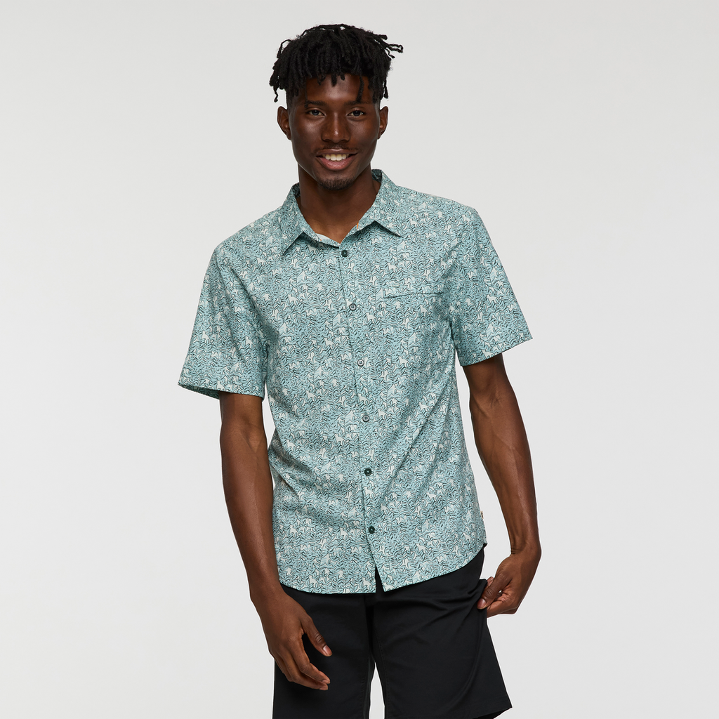 Cambio Button Up - Print - Men's, Seaweed Foam, Model Nicolas