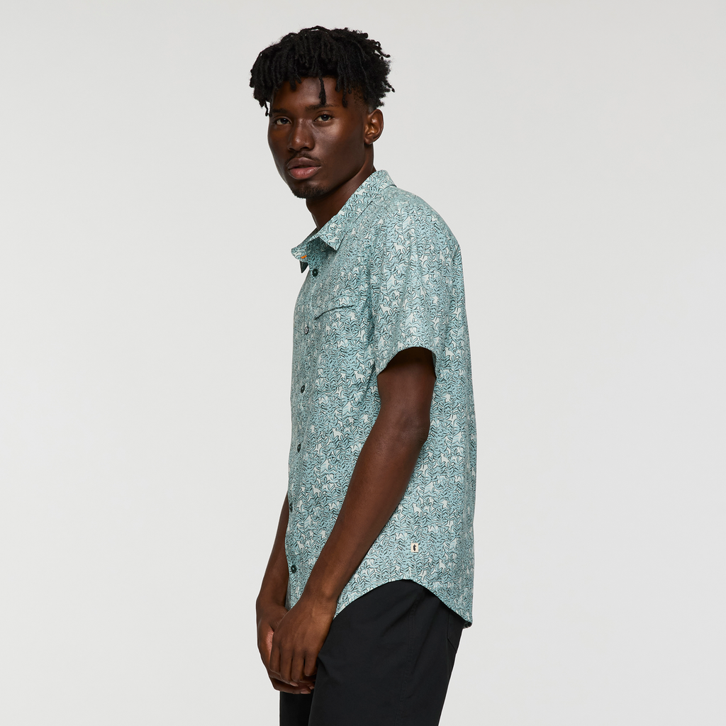 Cambio Button Up - Print - Men's, Seaweed Foam, Model Nicolas