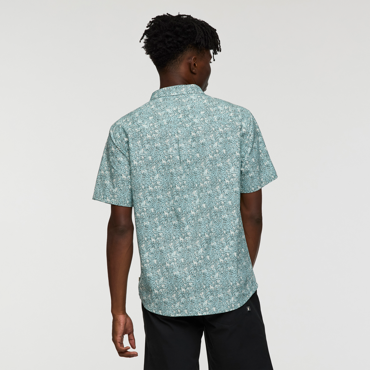 Cambio Button Up - Print - Men's, Seaweed Foam, Model Nicolas