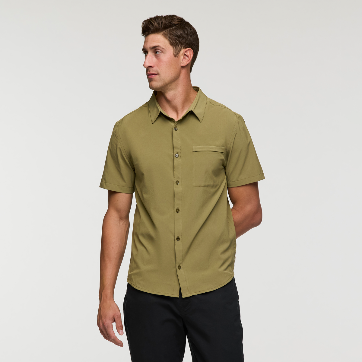 Cambio Button Up Shirt - Men's, Moss, Model Jackson