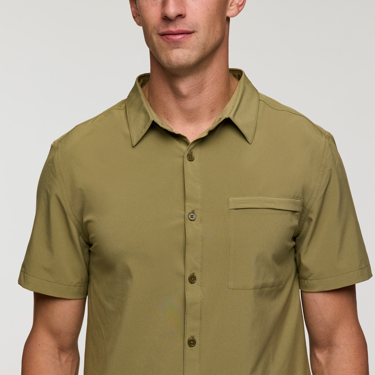 Cambio Button Up Shirt - Men's, Moss, Model Jackson