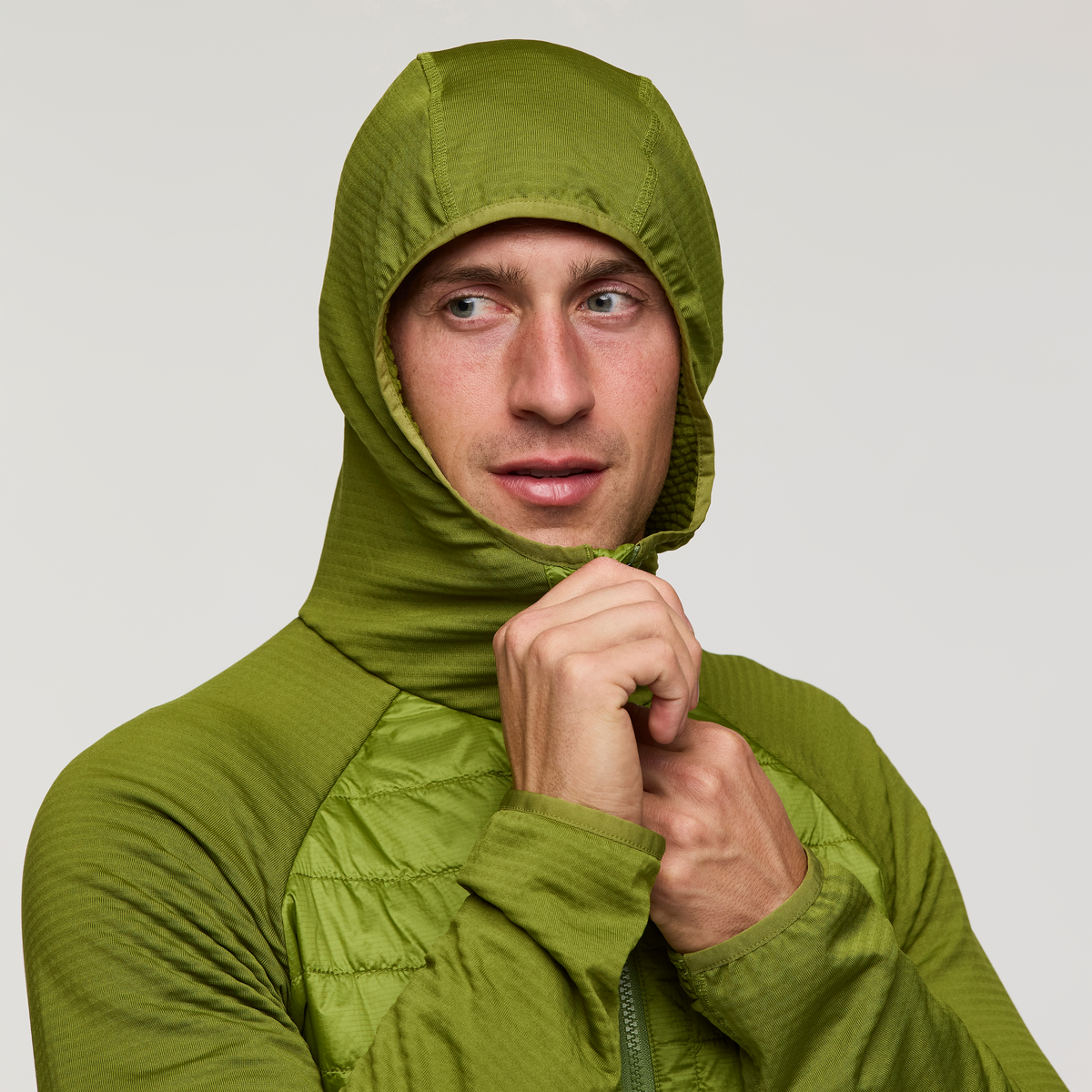 Capa Hybrid Insulated Hooded Jacket - Men's, Cedar, Model Jackson