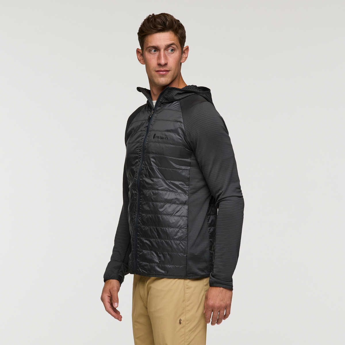 Capa Hybrid Insulated Hooded Jacket - Men's, Charcoal, Model Jackson