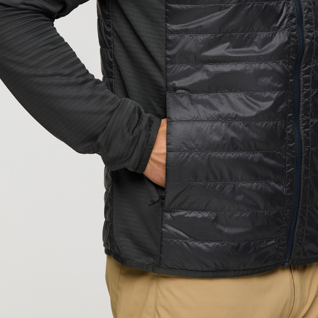 Capa Hybrid Insulated Hooded Jacket - Men's, Charcoal, Model Jackson